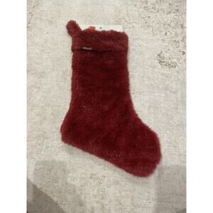 Koolaburra by UGG Red‎ W/ Sparkly Faux Shearling Christmas Stocking NWT 20”x11”